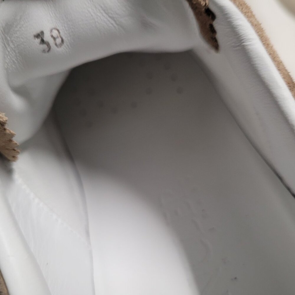 Moncler Monoco M Suede Sneakers in Beige - Picture 14 of 16